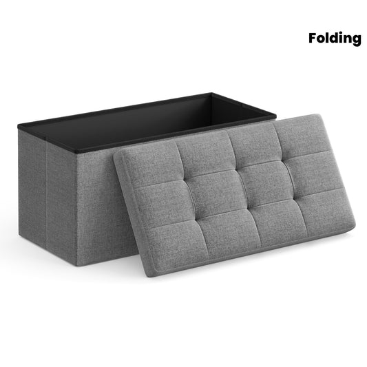 Sitzbank mit Stauraum – Faltbarer Hocker Ottoman 76x38x38cm, bis 300kg belastbar