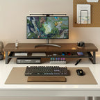 Monitor-Ständer 2-stöckig – Schreibtisch-Organizer, Holz & Eisen, Homeoffice & Büro