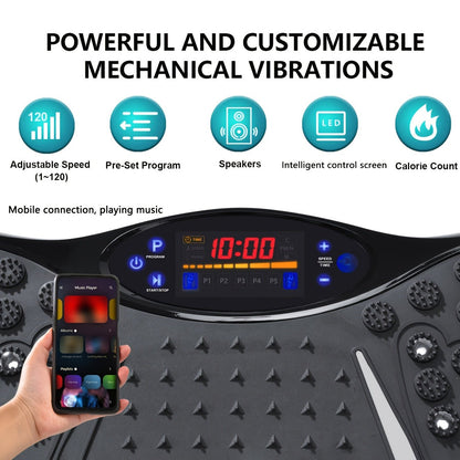 Vibrator, Ganzkörper - Vibrationsplatte mit Widerstandsbändern, leiser Motor mit Geschwindigkeitsregelung, kabelloser Lautsprecher, Fernbedienung, ohne Batterie - FUXL - Shopify