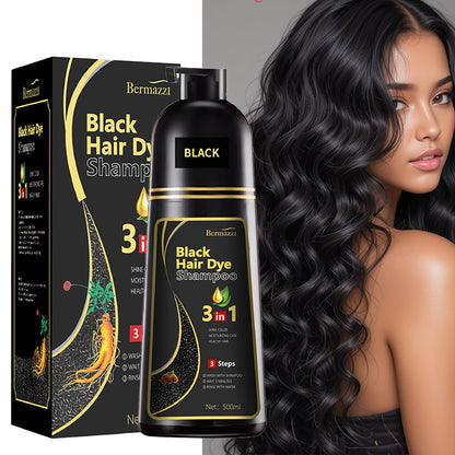 500ml Ginseng Haarfärbe-Shampoo – Pflanzliche Pflege, Grauabdeckung, langanhaltende Farbe, feuchtigkeitsspendend & sanft für Damen & Herren