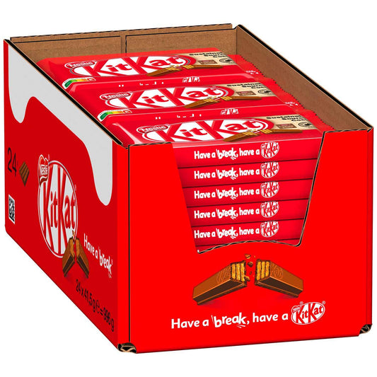KitKat Classic Schokoriegel 24×41,5 g (996 g) Vorratspack – Knusprige Waffeln umhüllt von zarter Milchschokolade – Perfekter Snack zum Teilen & Genießen