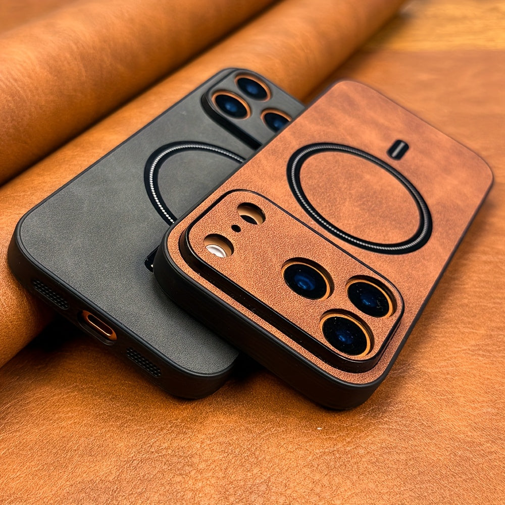 Luxus Leder Handyhülle – Retro Business, MagSafe, für iPhone 11–17 Pro Max & Air