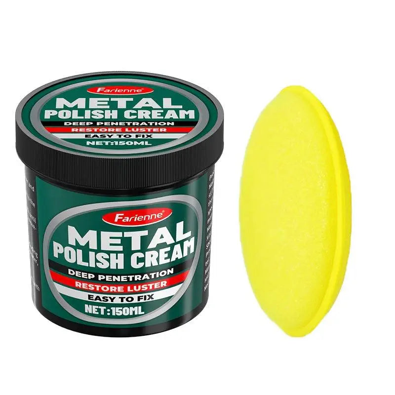 Grün schwarzer metall-polierpaste universal behälter mit hellgelbem polierpad zum oberflächen polieren