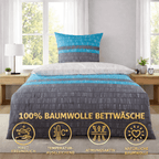 Bettwäsche-Set Renforcé – Streifen, 2-teilig, 135x200 oder 155x220 cm