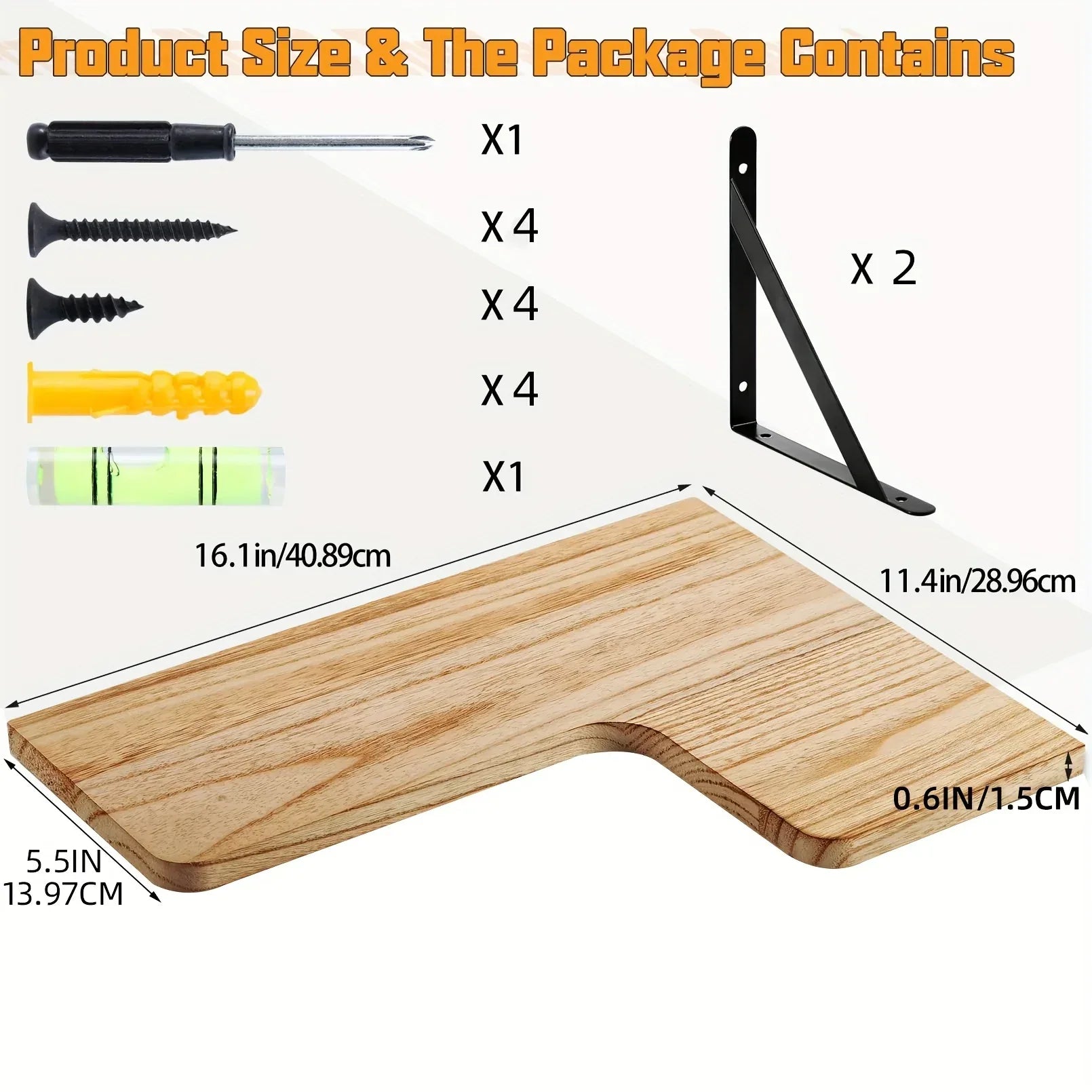 Eckregal Massivholz Wandmontage – Floating Shelf für Wohnzimmer, Küche & Büro - FUXLShop