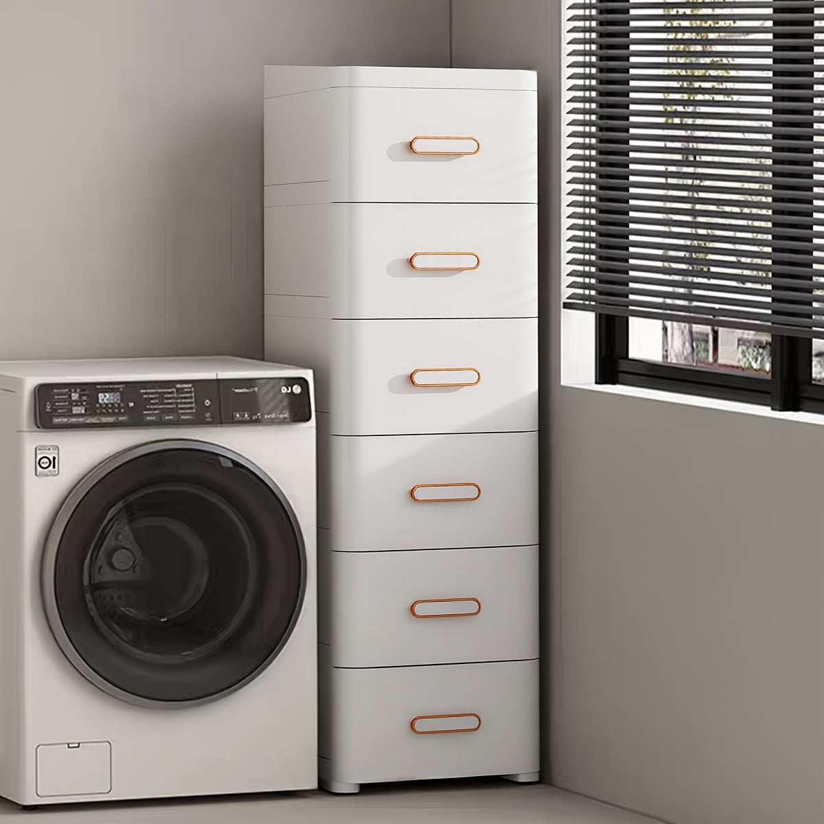 5-stufiges Regal im Industrie-Stil mit 6 transparenten Kunststoffschubladen, ideal für vielseitige Aufbewahrung in Wohn- und Arbeitsräumen