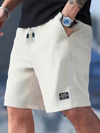 Herren Waffle Shorts – Leichte Sportshorts mit Tunnelzug