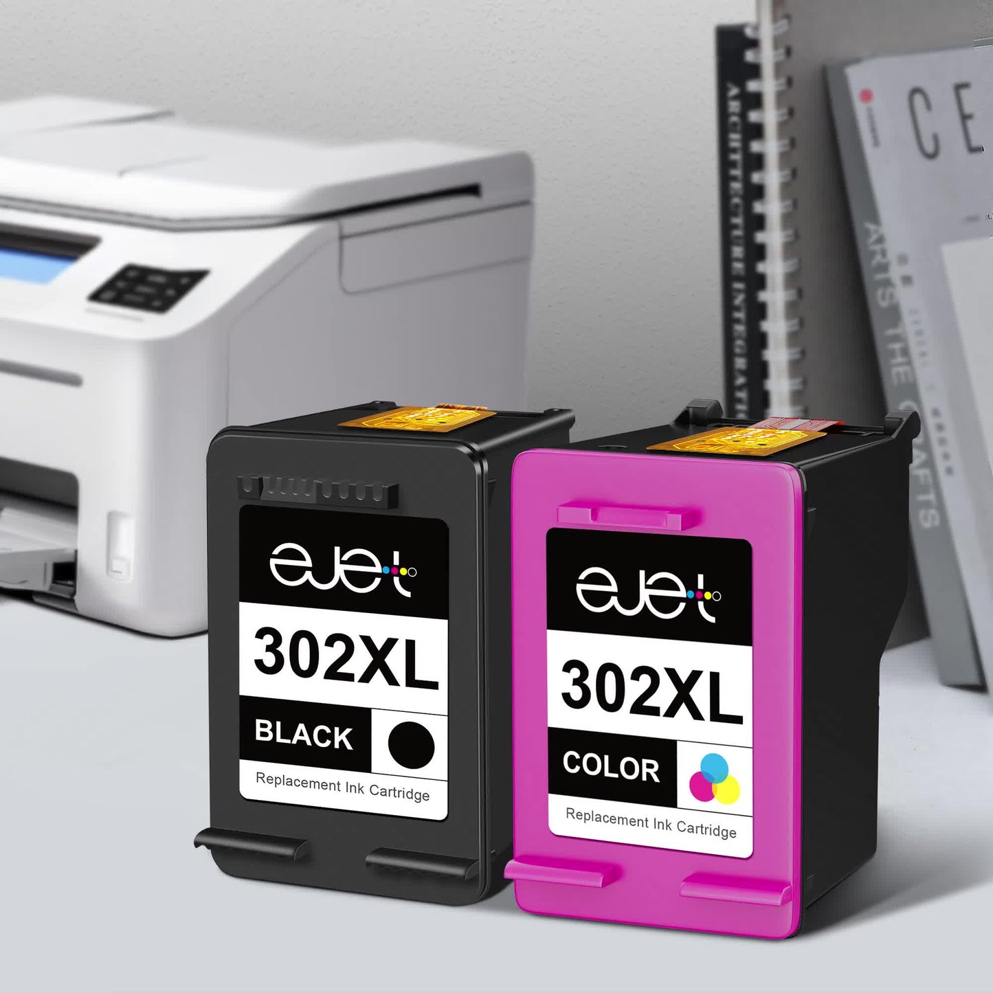2er-Pack 302XL Druckerpatronen Schwarz – kompatibel mit HP 302/302XL, Envy, OfficeJet & DeskJet Serien – Nachfüllbar, hohe Reichweite, zuverlässig