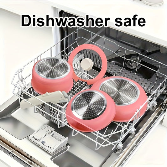 IKTU 5-teiliges Antihaft-Kochgeschirr mit abnehmbarem Griff für Induktion und Gasherde