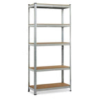 Schwerlastregal 180x90x40 cm mit 5 Fachböden, je 175 kg belastbar – Steckregal Silber Kellerregal