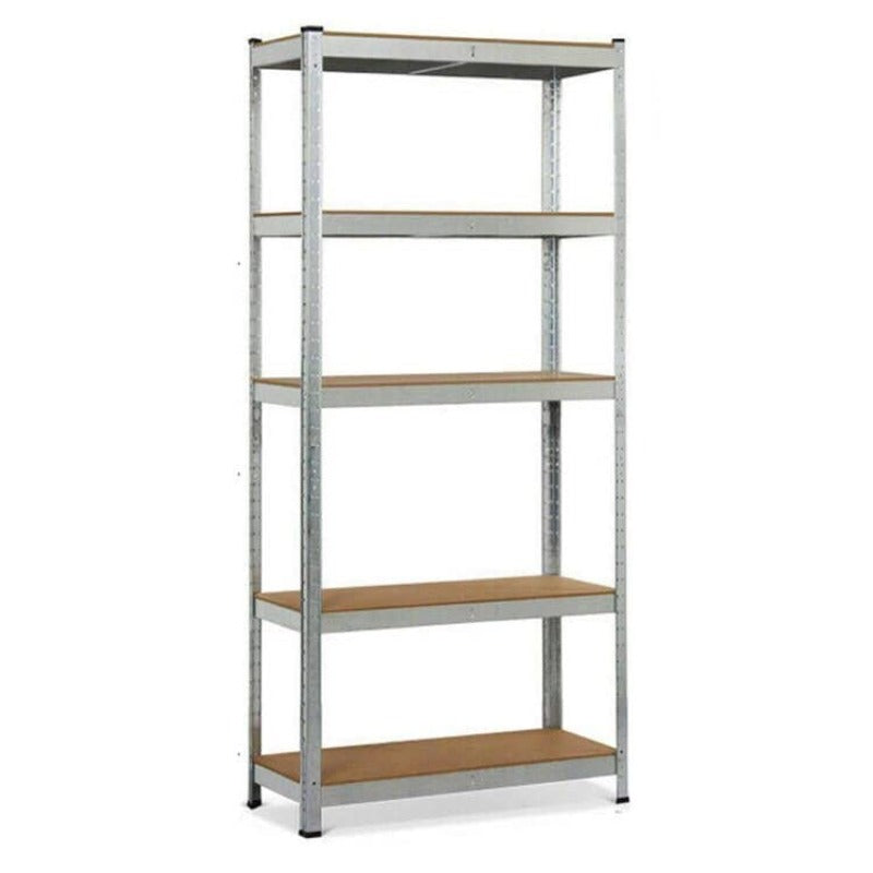 Schwerlastregal 180x90x40 cm mit 5 Fachböden, je 175 kg belastbar – Steckregal Silber Kellerregal