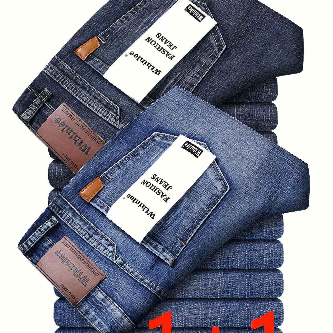 Herren Jeans Loose Fit Straight Leg - Business Casual Denim Hose mit Stretch - FUXLShop