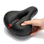 Bicycle Saddle RETOO Travelmate, Comfortable, with Shock Absorption, Profiled, Wide, Soft, Comfortable, Foam, Ergo, Waterproof, Suitable for Everyone, Ergonomic, Spine Protection, Tailbone Protection, Ventilation, Reflective Strap, Shock-Absorbing Spring – FUXLShop