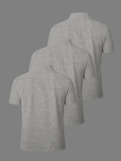 3er-Pack Herren-Polo-Shirts – gekämmte Baumwolle, atmungsaktiv & bequem, klassischer Stil für Business & Freizeit, Sommer-Essentia