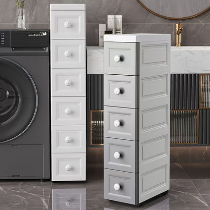 Ultradünner weißer Kosmetik-Organizer mit 4–6 Ebenen und runden Griffen – ideal für Make-up, Badzubehör und Küchenutensilien