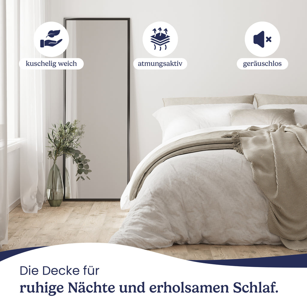 Ganzjahres-Bettdecke Steppdecke – Allergikergeeignet, waschbar 60°C, 135–240 cm