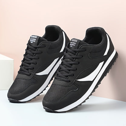 Herren Sneaker – Leicht, strapazierfähig, ganzjährig tragbar – Low-Top mit geometrischem Muster, atmungsaktivem PU/Textil-Obermaterial & Gummisohle für Alltag, Sport & Outdoor - FUXLShop