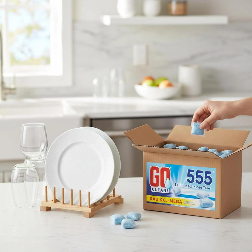 GO clean! Spülmaschinentabs 12-in-1 – 18g Tabs in löslicher Folie, 2,5–10 kg