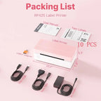 Rongta rp425 thermodrucker 4x6 in pink und weiß mit schlankem rechteckigem design für usb und kabellosen druck
