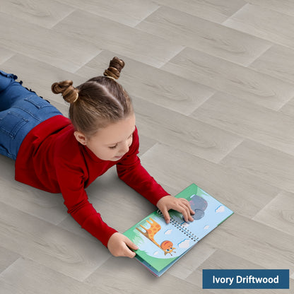 Vinyl Bodenbelag Selbstklebend 50 Stück - Wasserfeste Bodenfliesen Peel & Stick für Küche, Bad & Wohnzimmer