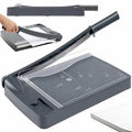 Schwarzer papierschneider mit selbstschärfender klinge, klarem acryllineal und kalibrierter skala für präzises schneiden