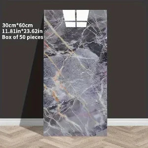 3D Wandpaneele Marmor-Optik selbstklebend 60x30 cm – Schaumstoff, für Bad, Küche & Wohnzimmer - FUXLShop