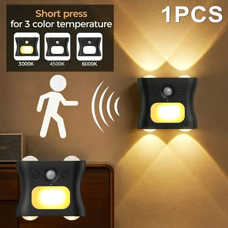 Schwarze rgb led wandleuchte mit bewegungssensor dual led strahlen und drei farbtemperaturen online bestellen günstig