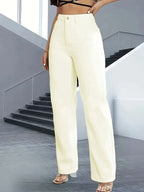 Women's Stretch Jeans White - Straight-Leg Denim with high wearing comfort