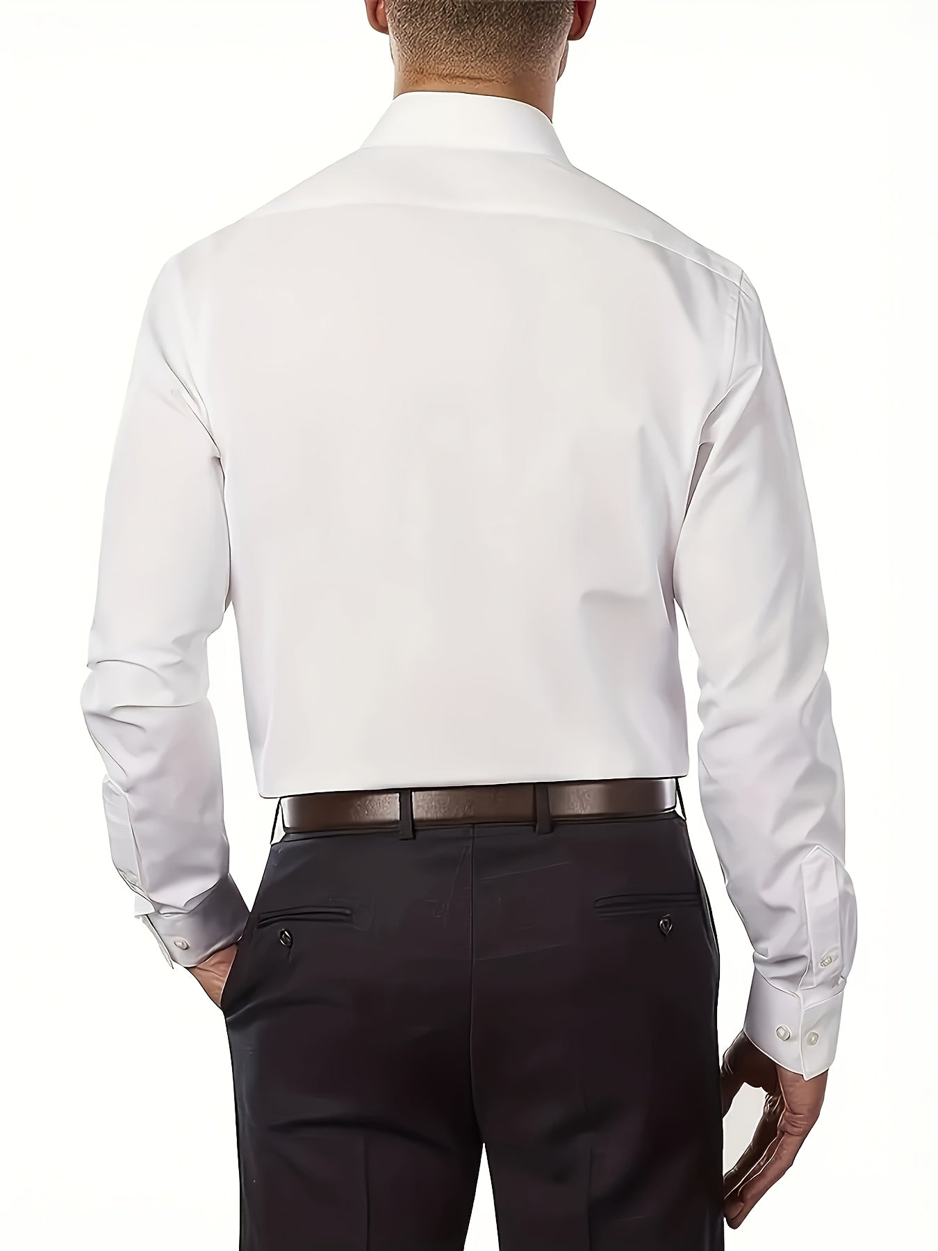 3er-Pack Herren Business-Freizeithemden – Langarm, einfarbig, Regular Fit, mit Taschen – Polyester-Mix, ideal für Frühling & Herbst, vielseitig kombinierbar