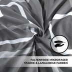 Grau weiß gestreiftes mikrofasern bettwäsche-set 135x200 4-teilig mit weicher, bügelfreier textur für allergiker