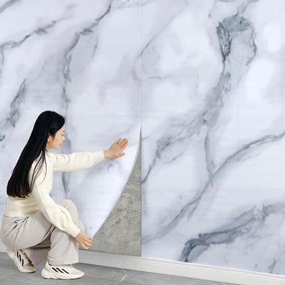 3D Marmor Tapetenrolle – Selbstklebender Schaumstoff-Sticker mit Alufolie, wasserfest & abnehmbar – Für Küche, Bad, Schlafzimmer & Möbeloberflächen - FUXLShop