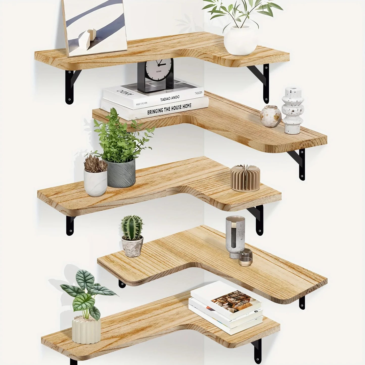 Eckregal Massivholz Wandmontage – Floating Shelf für Wohnzimmer, Küche & Büro - FUXLShop