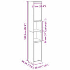 Badezimmer Hochschrank Schwarz Eiche 45cm – Modern mit verstellbaren Regalen - FUXLShop