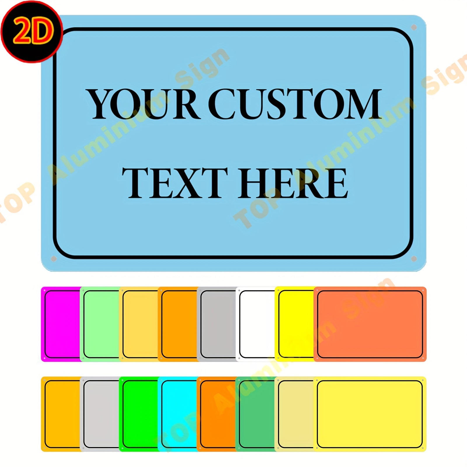 Personalisiertes 2D-Wandschild aus Aluminium – Rostfrei, Individuell Bedruckt, 20x30 cm