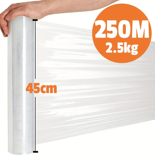 1 Rolle Industrie - Stretchfolie 45cm x 250m, 2,5kg – starke, reißfeste Palettenfolie für Lagerung, Versand & Umzug mit rutschfestem Griff (1 Packung) - FUXL - Shopify