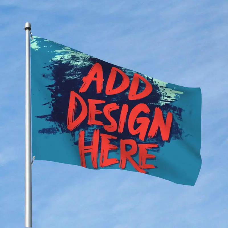 Personalisiertes banner mit eigenem text in kobaltblauem hintergrund und roten pinselstrichen für individuelles banner