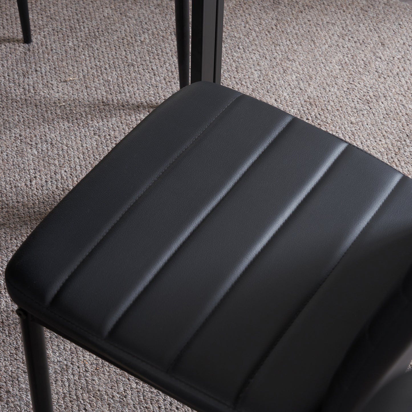 Bonlo Esszimmerstühle 6er-Set – gepolstert mit Metallbeinen, Kunstlederbezug, bis 140 kg belastbar, grau – ideal für Esszimmer, Wohnzimmer & Büro