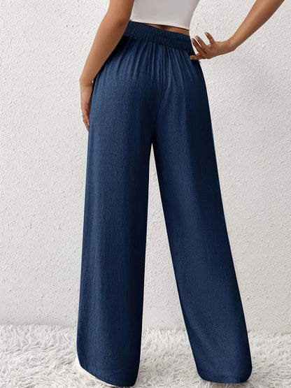 2er - Set Damen Elegante Weite Stoffhosen mit Taschen – Gerade Beinform, Einfarbig, Bequem für Frühling/Sommer/Herbst, Casual & Business Look - FUXL - Shopify