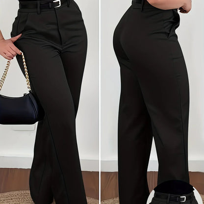 Damen Straight-Leg Hose Elegant – High-Waist Business Casual - FUXLShop