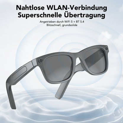 2025 Smart AI Brille mit Echtzeit Übersetzung, 2K Aufnahme, FPV Video und Wireless Calling