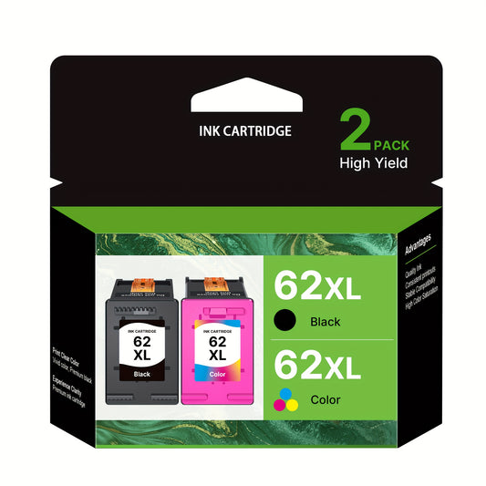 Cartouches d'encre compatibles HP 62XL (lot de 2) - Noir et couleur haute capacité