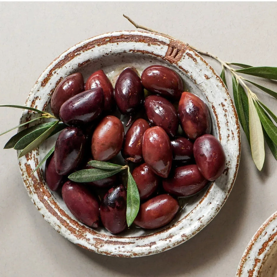 Kalamata Oliven mit Stein 4x 250g - Handverlesen aus Griechenland - Glutenfrei - FUXLShop