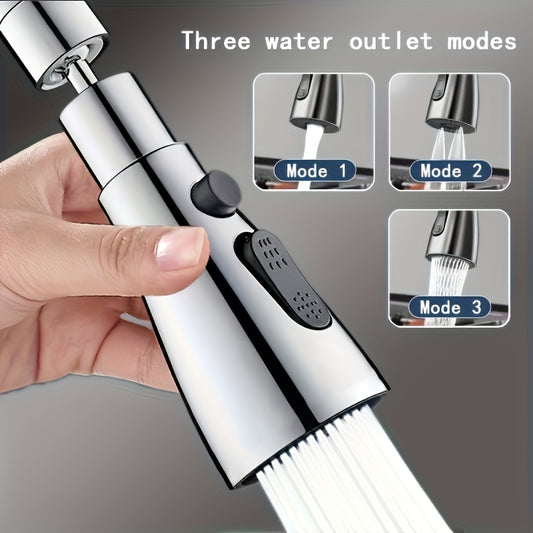 3-in-1 drehbarer Wasserhahn-Aufsatz mit Sprühfunktion – Hochdruck, Spritzschutz, einfache Montage, langlebig & modern