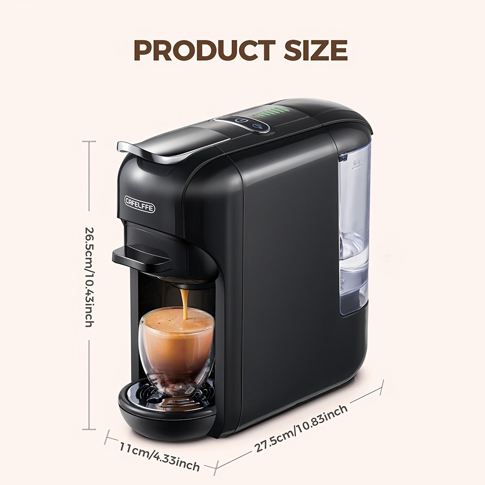 MK606 Cafelffe 5‑in‑1 Kapsel-Kaffeemaschine, 19 Bar Espresso Maker, kompatibel mit Nescafé, DG, K‑Cup & Kaffeepulver