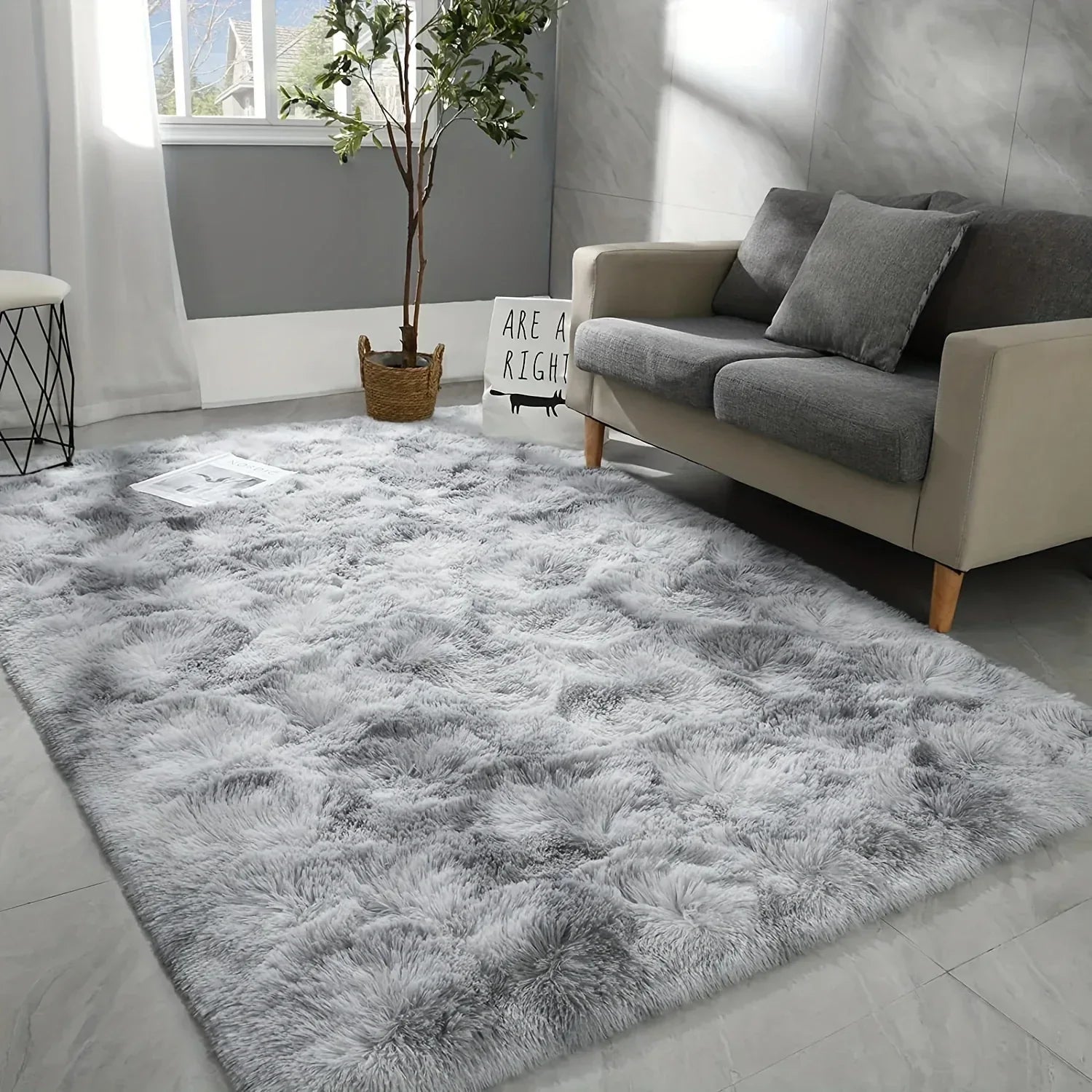 Plüsch Teppich Tie-Dye – Weiche rutschfeste Bettvorleger für Wohnzimmer & Schlafzimmer - FUXLShop