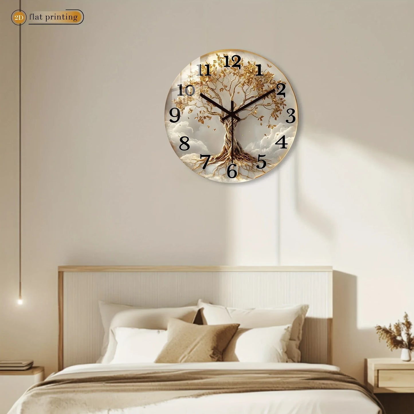Wanduhr Lebensbaum Holz - Lautlos mit Wurzeln & Ästen - Modern 25-40cm - FUXLShop