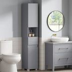Badezimmerschrank 30x30x170 cm – Modernes Badmöbel mit Schublade, verstellbaren Regalen & offenem Fach - FUXLShop
