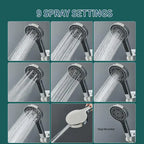 Handbrause mit 9 strahlarten quadratisch in chrom mit schwarzem griff und wandmontage ideal für günstige angebote online bestellen