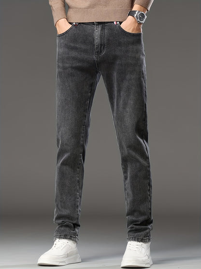 Herren Business-Jeans mit geradem Schnitt und Stretch-Komfort – Farbe Blau