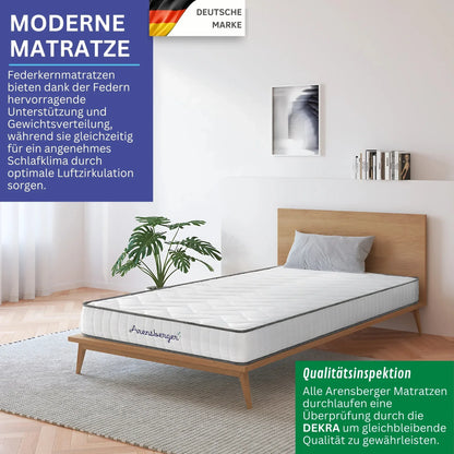 Federkernmatratze 19cm H2/H3 Mittelfest 7-Zonen Taschenfederkern mit Schaumauflage - FUXLShop